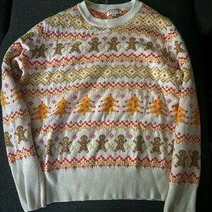 ANDREE BY UNIT Gingerbread and Tree Pattern Sweater
